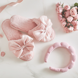 Light Blush Bow Slippers