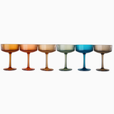 Acrylic Muted Ribbed Coupe Glasses (Set of 6)