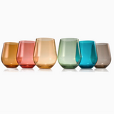 Pastel Acrylic Stemless Wine Glass (Set of 6)
