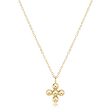 Enewton 16" Necklace Gold - Signature Cross Beaded Gold 4mm