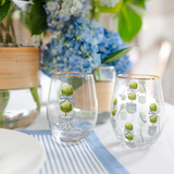 Stemless Wine Glass | Topiary Print
