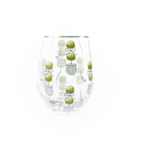 Stemless Wine Glass | Topiary Print