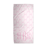 Custom Coquette Trellis Bow Monogram Towel