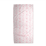 Custom Pink Toile Bow Towel