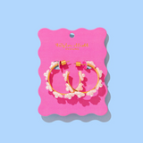 Amelia Pearl Hoop Earrings