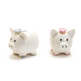 My First Piggy Bank with Crown and Gold Accent