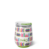 Book Club Stemless Wine Glass Cup 12oz