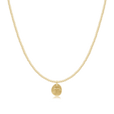 15" Choker Classic Gold 2mm Bead w/ Inspire Small Charm