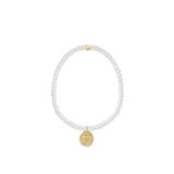 Classic Pearl 3mm Bead Bracelet w/ Inspire Small Gold Charm