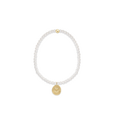 Classic Pearl 3mm Bead Bracelet w/ Inspire Love Small Charm