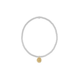 Classic Sterling Mixed Metal 2mm Bead Bracelet w/ Inspire Charm