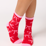 Red & Pink Bow Sock