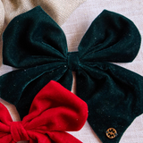 Magnetic Velvet Bow | Green