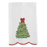 Traditional Tree Embroidered Tea Towel
