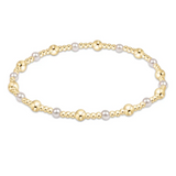 Classic Gold Sincerity Pattern 4mm Bead Bracelet- Pearl