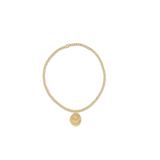 Classic Gold 2mm Bracelet w/ Inspire Love Small Charm (extends)