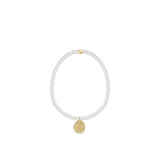 Classic Pearl 3mm Bracelet w/ Small Inspire Charm (extends)