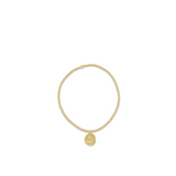 Classic Gold 2mm Bead Bracelet w/ Love Inspire Small Gold Charm