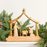 Wood Manger Nativity