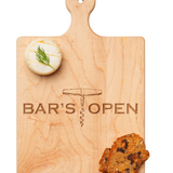 "Bar's Open" Engraved Maple Artisan Board