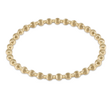Dignity Grateful Pattern 4mm Bead Bracelet- Gold