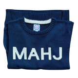 Mahj Knit Sweater- Navy/White
