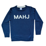 Mahj Knit Sweater- Navy/White