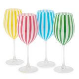 Stripe Stemmed Wine Glass