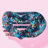 Blue Confetti Flat Hair Clip