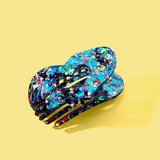 Blue Confetti Flat Hair Clip