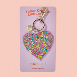 Happy Confetti Heart Keychain