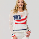 American Flag Mesh Sweater