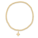 Enewton classic gold 3mm bead bracelet - signature cross gold charm