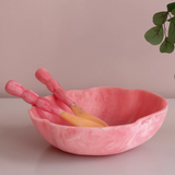 RESIN Sorbet Salad Servers Raspberry