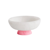 RESIN Sorbet Medium Round Bowl with Base - Coconut & Raspberry