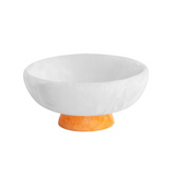 RESIN Sorbet Medium Round Bowl with Base - Coconut & Tangerine