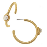 Susan Shaw: Pearl Accent Hoops
