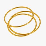 Plain Gold Bangle Bracelet- Set of 3