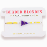 LSU Flag Pole on Purple & Yellow Bracelet
