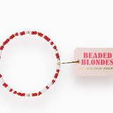 Crimson, Red & White Sprinkle Bracelet