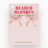 Pink Pearl Bow Earrings