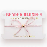 Pink Bow Beaded Bracelet