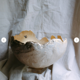 The Susie Cement Bowl (Limewash & Gold)