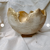 The Susie Cement Bowl (Limewash & Gold)