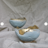 The Seawash Cement Bowl (Coastal Blue/Grey &Gold)