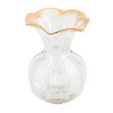 Large Gold Edge Ruffle Vase