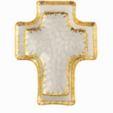 Gold Edge Cross Tidbit Tray Set