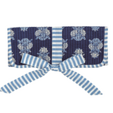 Navy Block Print Jewelry Roll