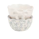 Toile And White Bow Ramekins
