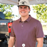 Burlebo Performance Polo- Louisiana Purple and Yellow